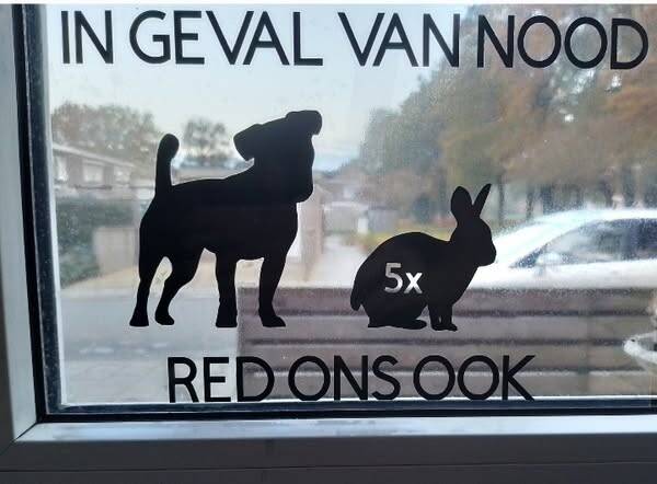 In geval van nood huisdierensticker