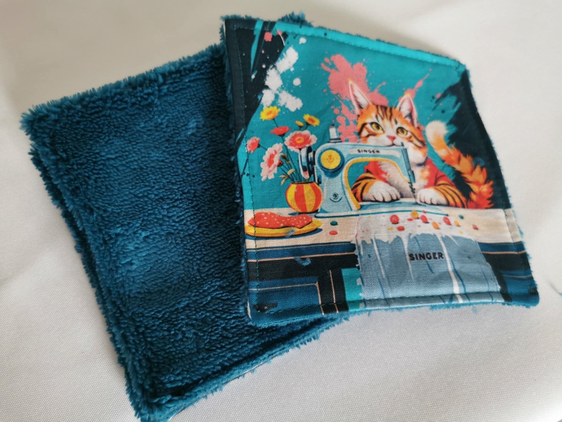 Lot de 7 lingettes 'chats SINGER'