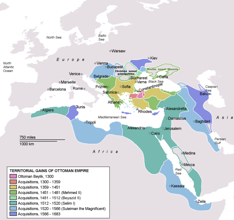 Extent of the Ottoman Empire in 1683
