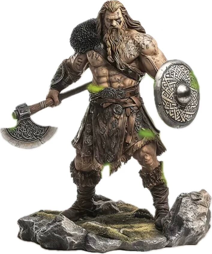 2D platt vikingakrigare solfångare med bas