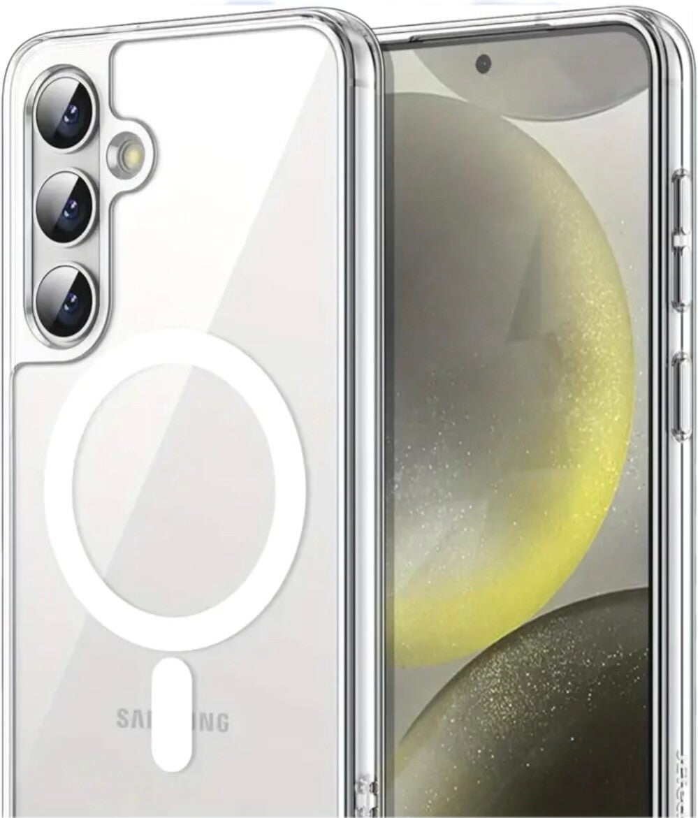 ‏Magnetiskt Transparent Trådlöst Laddningsfodral för Samsung Galaxy