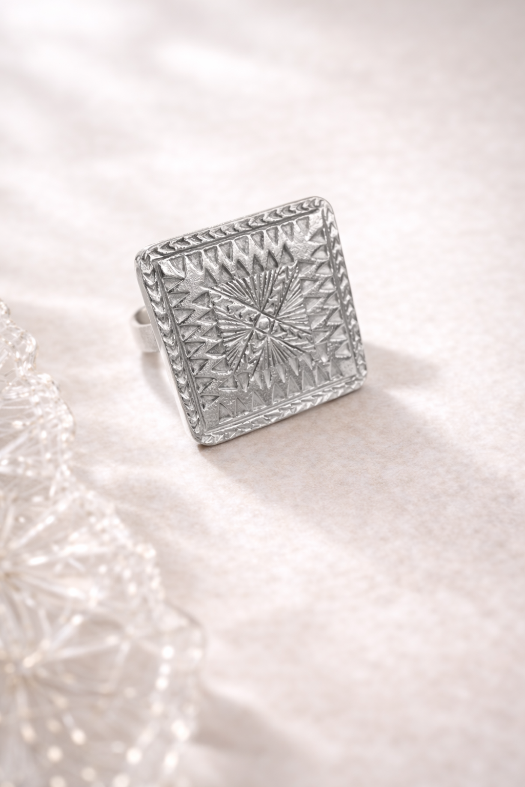 square karen hill tribe ring