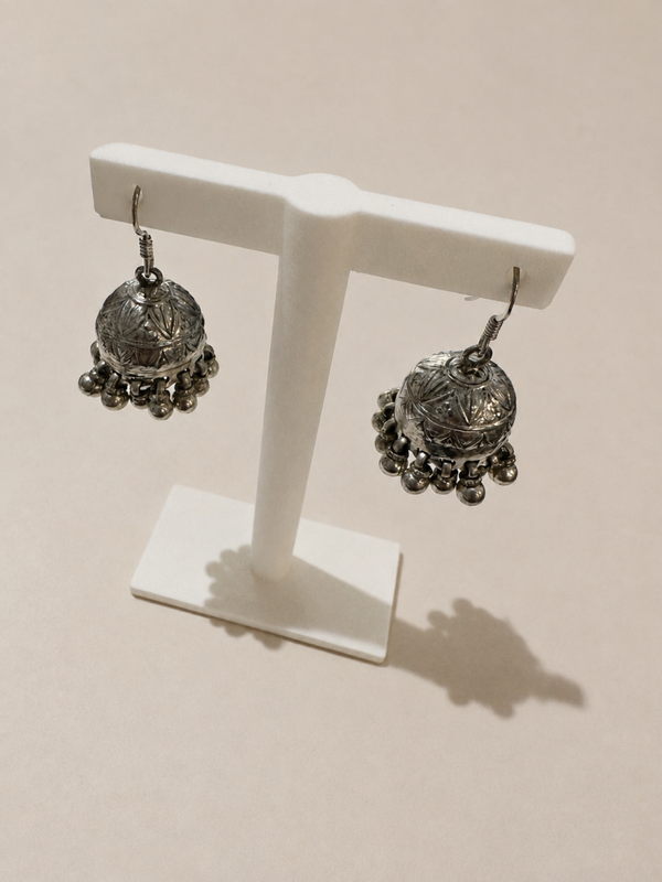 vintage zilveren Jhumka oorbellen