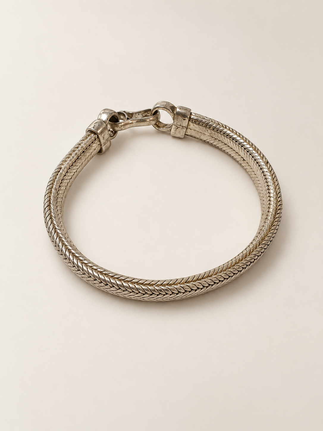 zware zilveren snake armband