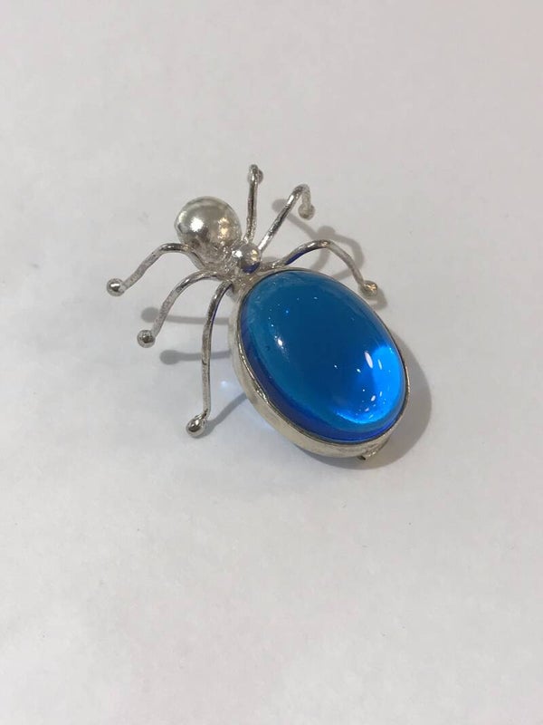 Unieke zilver hanger met spin