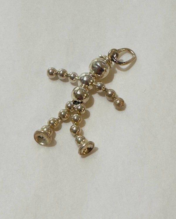 Hanger in zilver met beweegbaar popje