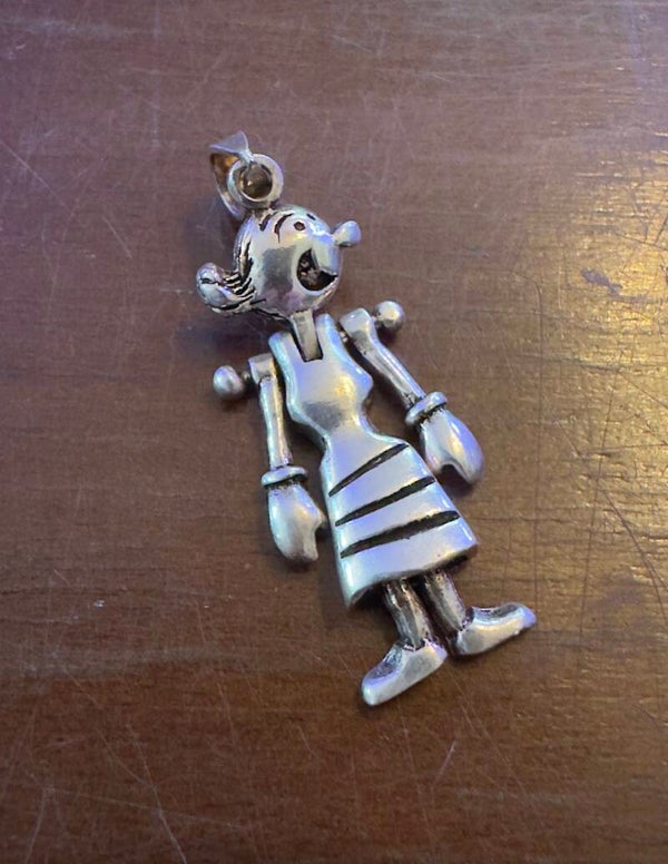 Olijfje (Olive Oyl) uit Popeye In zilver