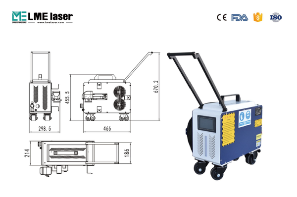 LASER Mini 100 pulssi Lserpuhdistuslaite matkalaukkumalli 100W