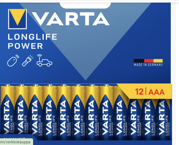 HH103469114	Varta Longlife Power AAA 12 kpl paristo