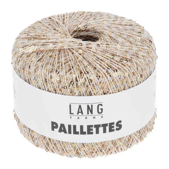Lang Yarns - PAILLETTES - white/gold - 39.0002