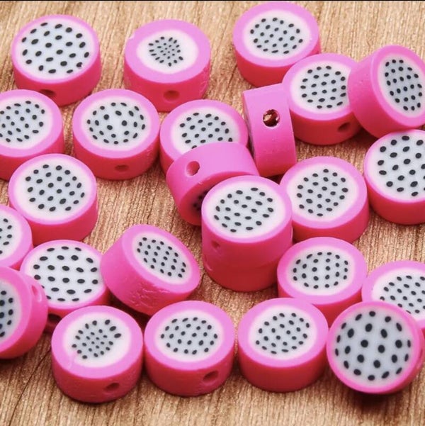 fruit polymeer kralen per 2st