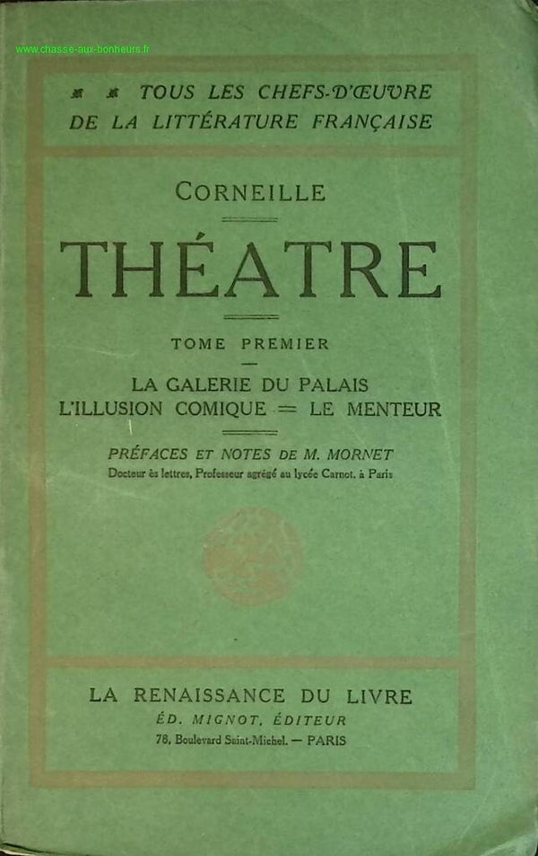 Théâtre tome 1 - Corneille - livre