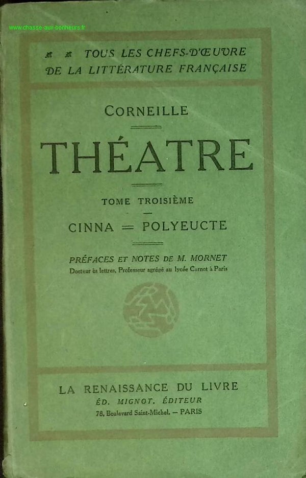 Théâtre tome 3 - Corneille - livre