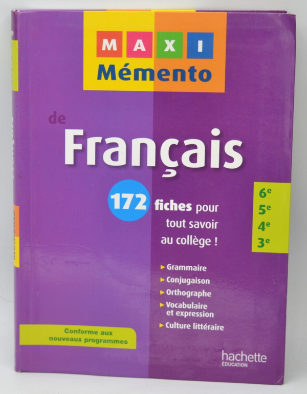 Maxi mémento de Français 6e-5e-4e-3e - Annick Mauffrey - 2011 - livre