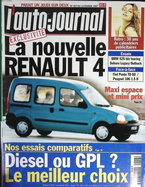La nouvelle Renault 4 - L'auto journal - n° 457 - 1997 - revue magazine - voiture