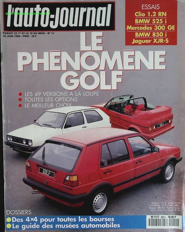 Le phénomène Volkswagen Golf - L'auto journal - n° 11 - 1990 - revue magazine - voiture