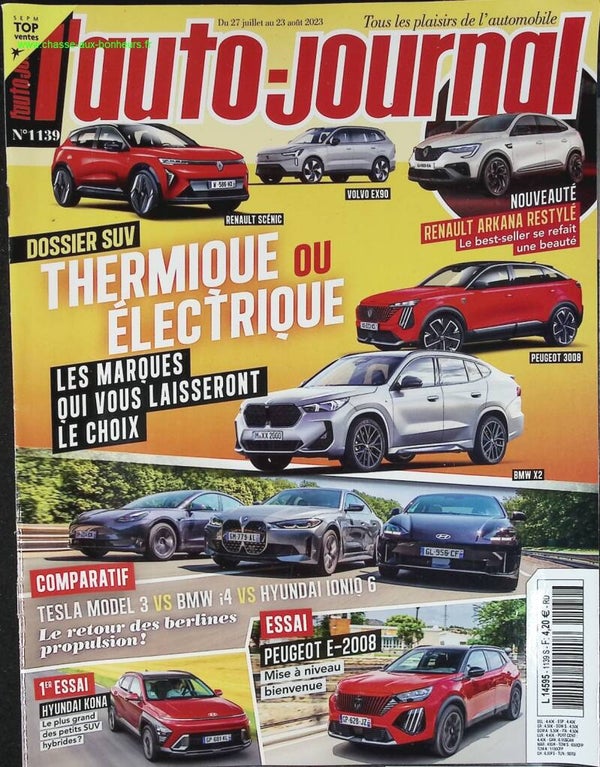 Thermique ou électrique - L'auto journal - n° 1139 - 2023 - revue magazine - voiture