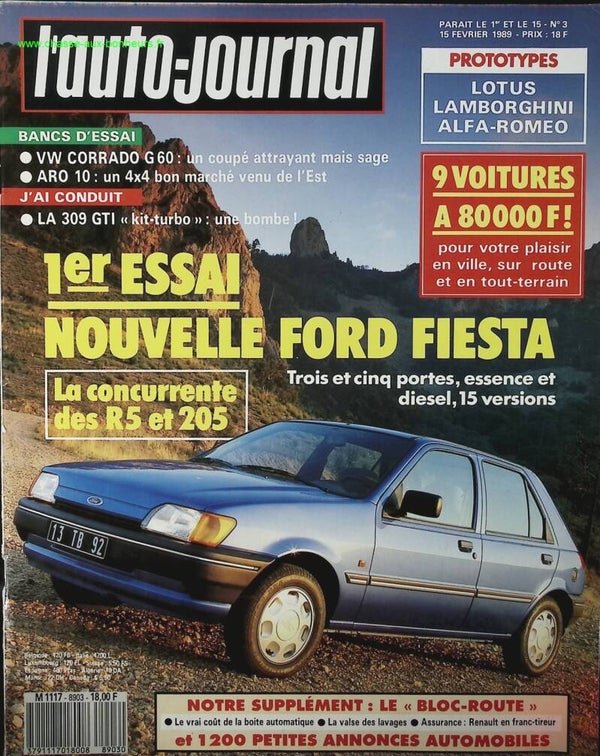 Ford Fiesta - L'auto journal - n° 3 - 1989 - revue magazine - voiture