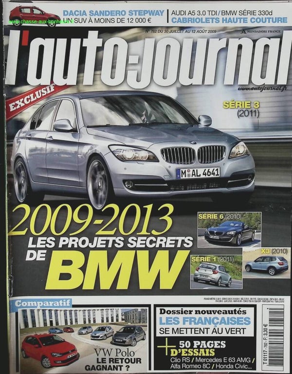 Les projets de BMW - L'auto journal - n° 782 - 2009 - revue magazine - voiture