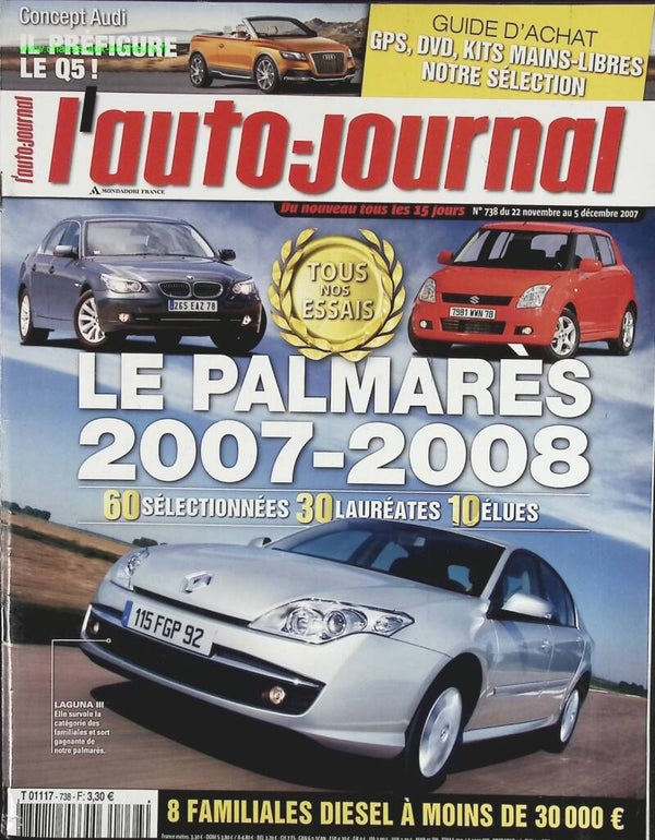 Palmarès 2007 2008 - L'auto journal - n° 738 - 2007 - revue magazine - voiture