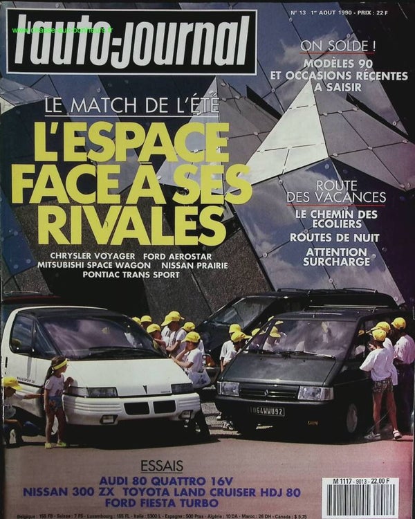 Le Renault Espace face à ses rivales - L'auto journal - n° 13 - 1990 - revue magazine - voiture