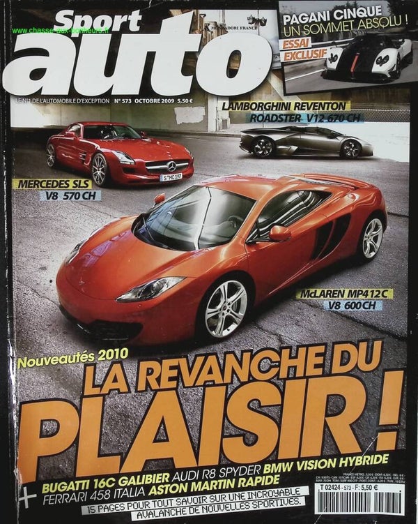 Mercedes SLS MC Laren MP4 12C - Sport auto - n° 573 - 2009 - revue magazine - voiture