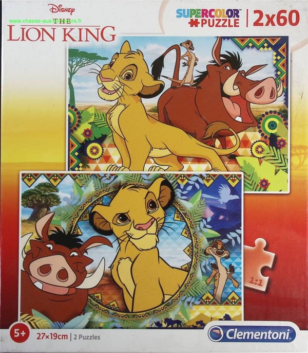 Supercolor Puzzle - Lion King - 2 x 60 piéces - Disney - jeu de société
