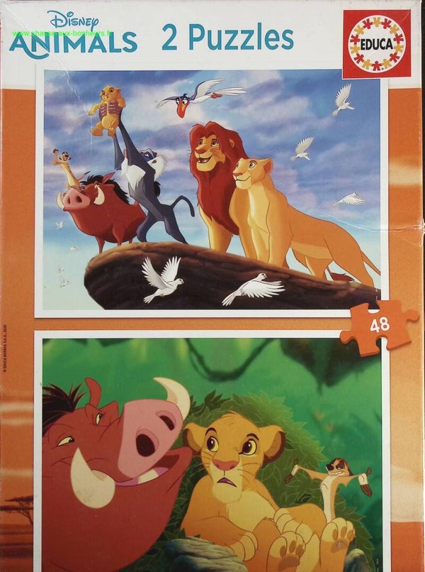 2 Puzzles de 48 pièces pour Enfants | Le Roi Lion - jeu de société