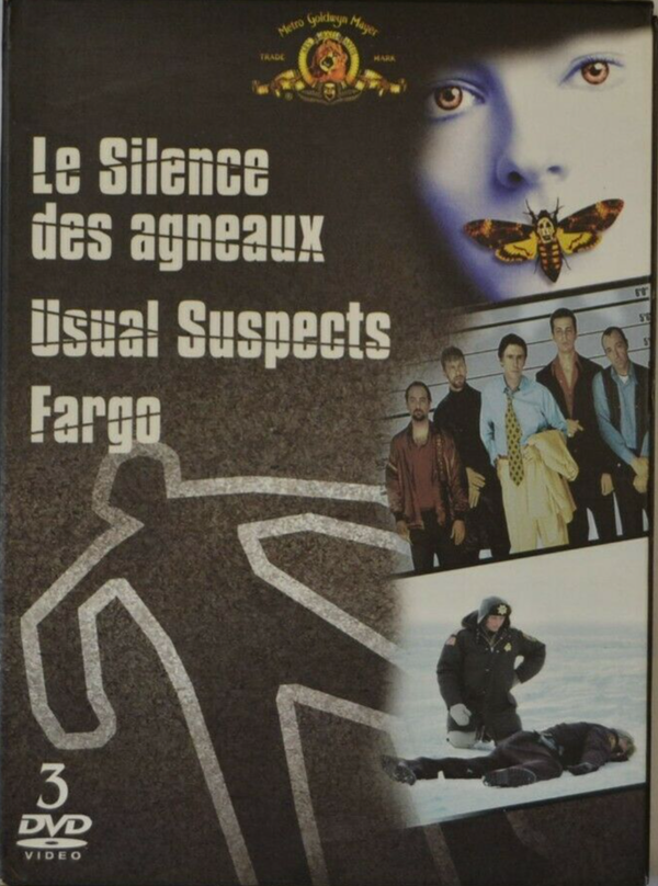 dvd le silence des agneaux - usual suspects - fargo 3DVD