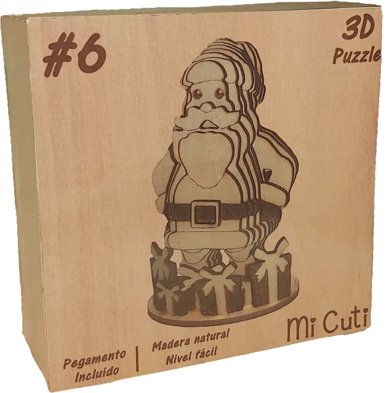 Puzzle de madera 3D de PAPÁ NOEL #6