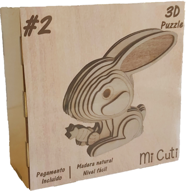 Puzzle de madera 3D de CONEJO #2