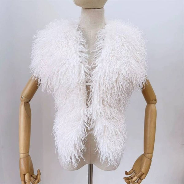 White Faux Fur Vest — COMING SOON