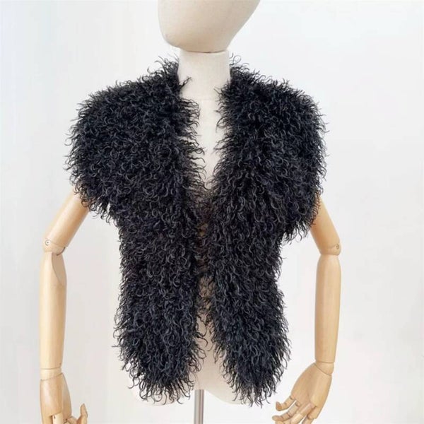 Black Faux Fur Vest — COMING SOON