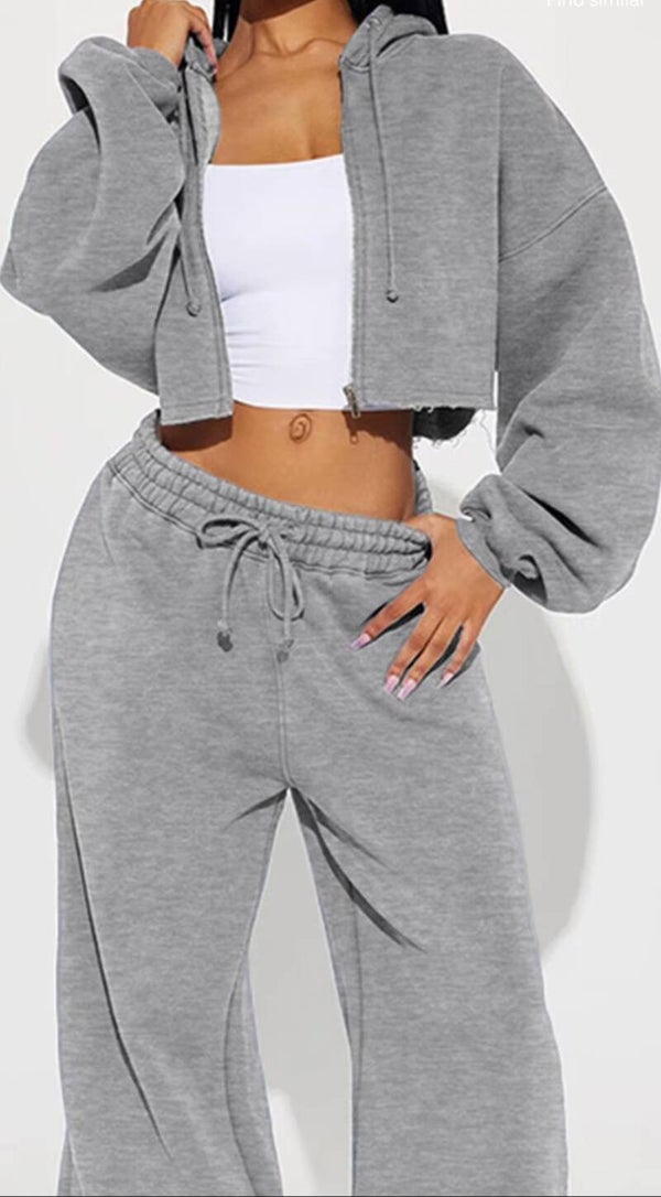 Grey Two-Piece Sweatsuit