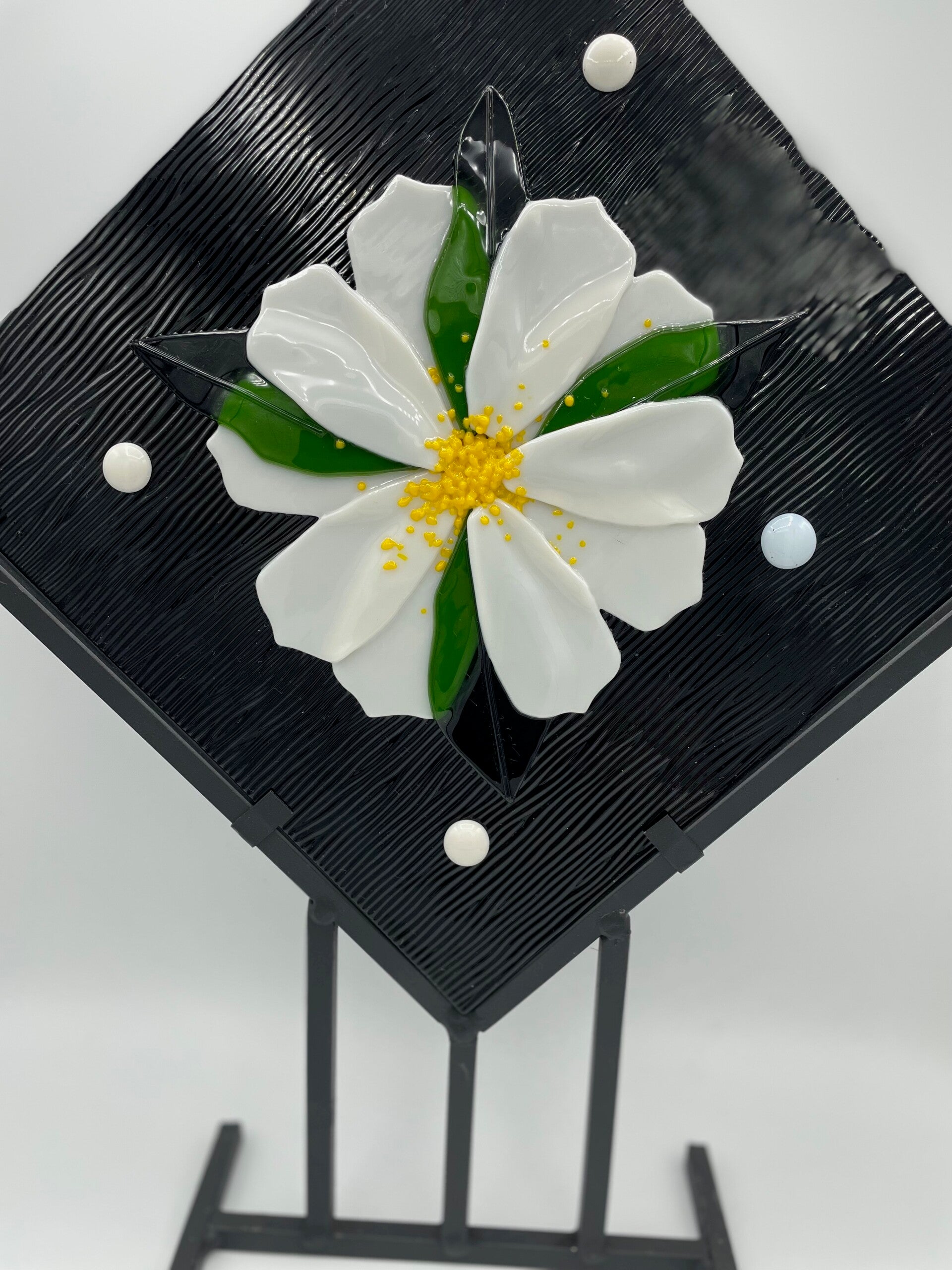 Magnolia Fused Glass with stand
