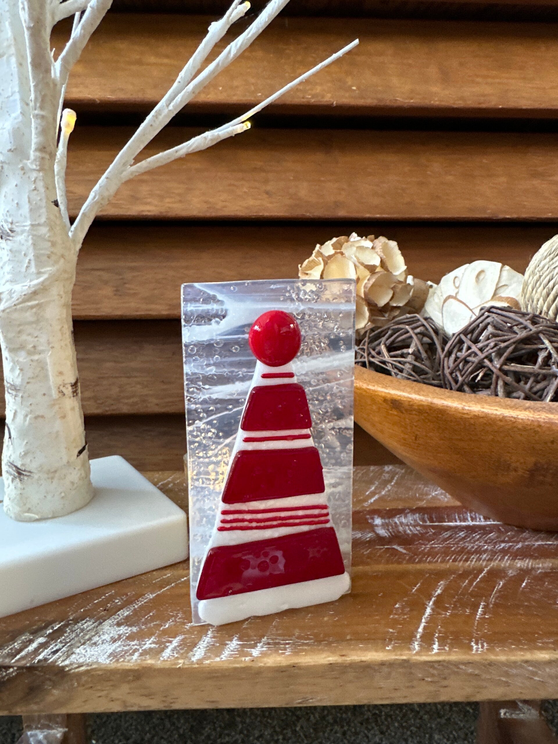 2.5” x 5” Striped Tree Tea Light