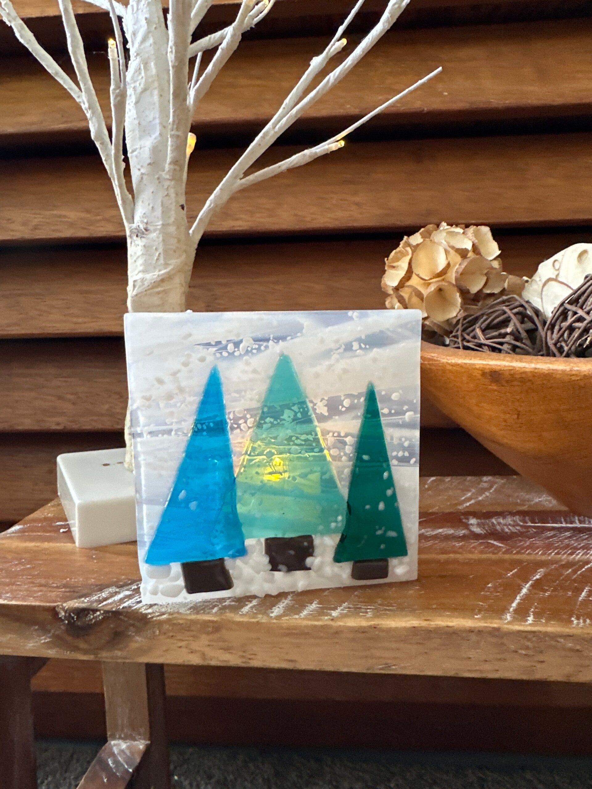 Blue/Green Tree Tea Lights