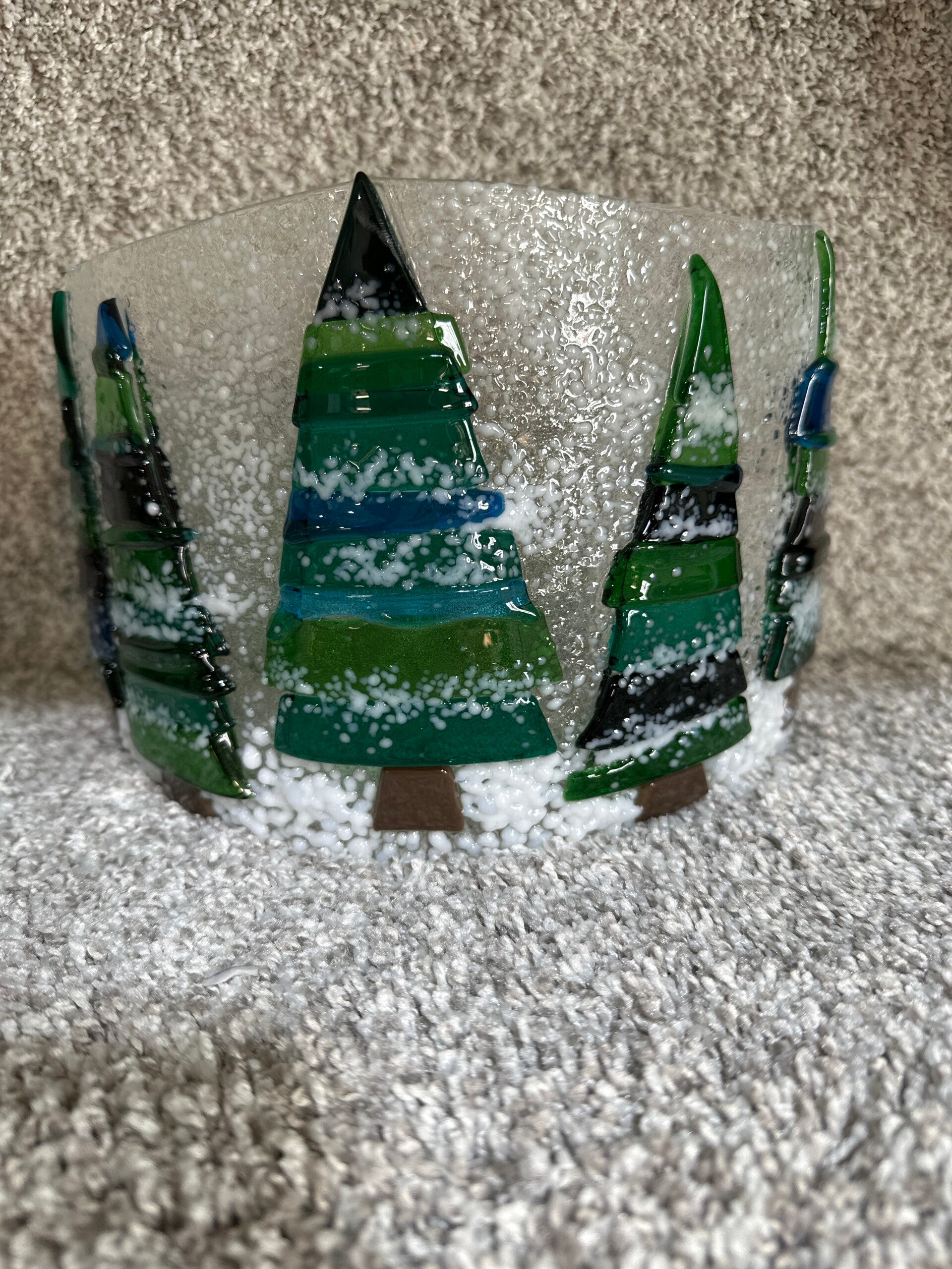 Curved Green/Blue Tree Panel