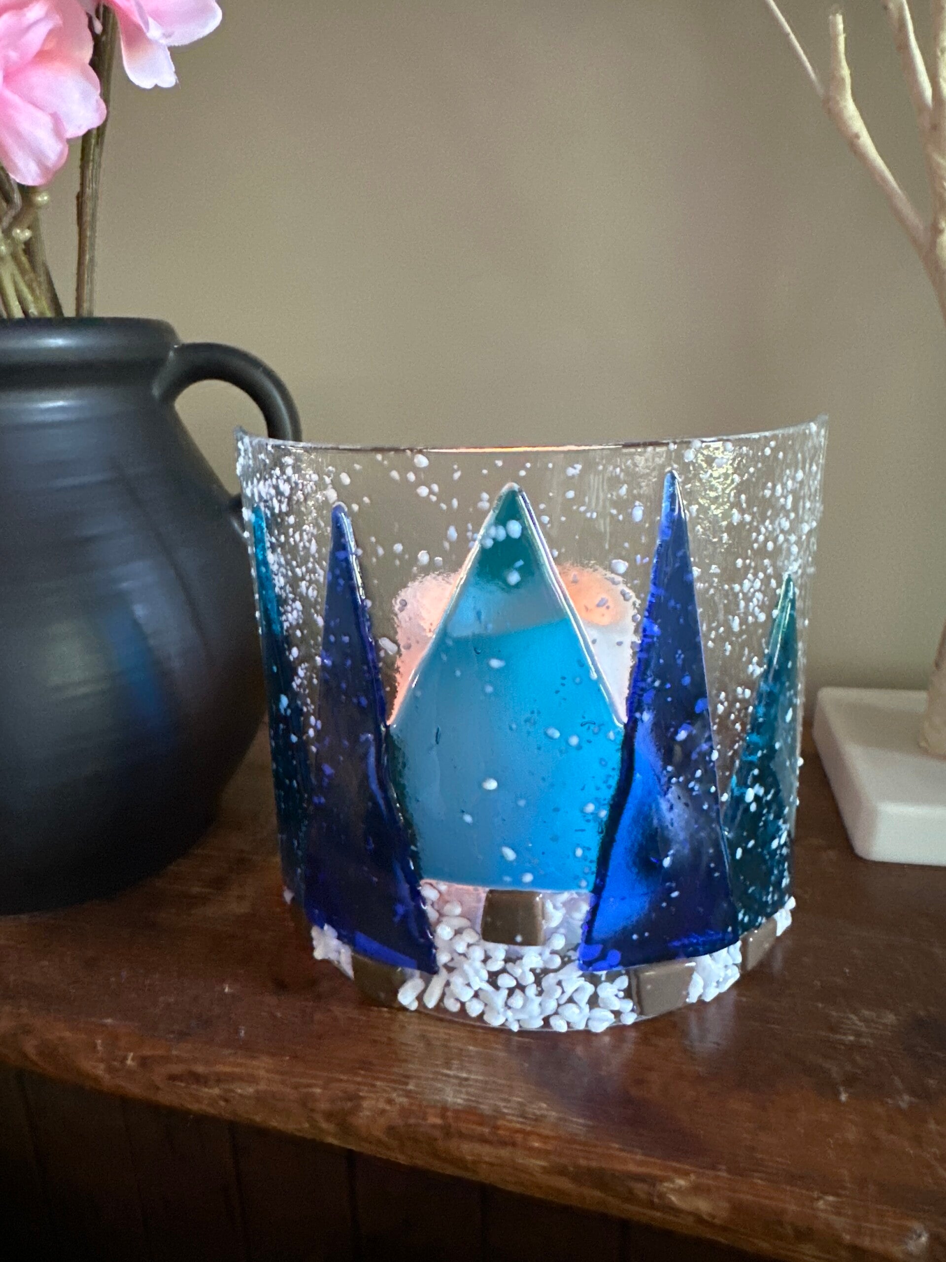 Curved Blue Tree Panel