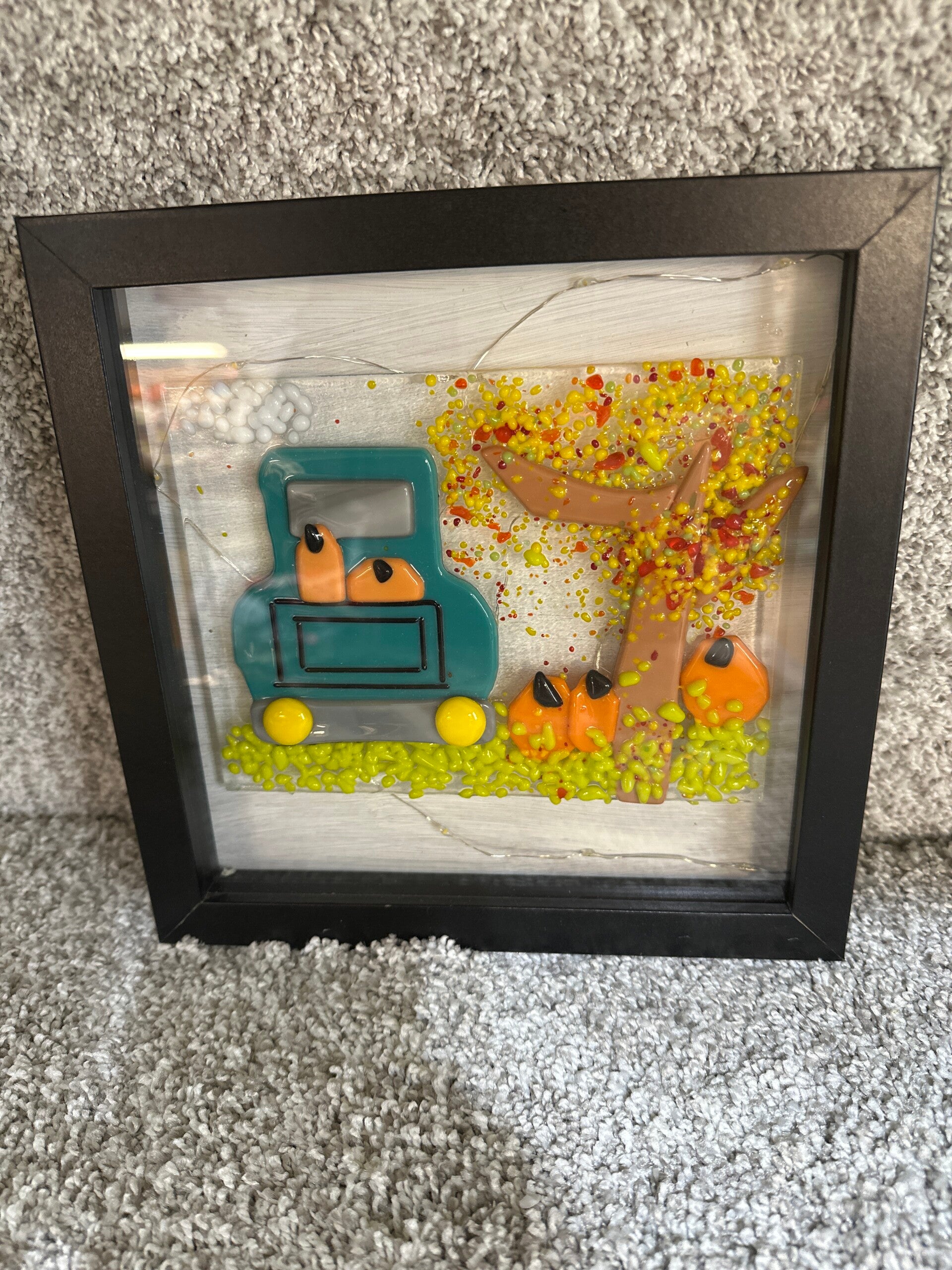 Truck with Pumpkin Shadow Box