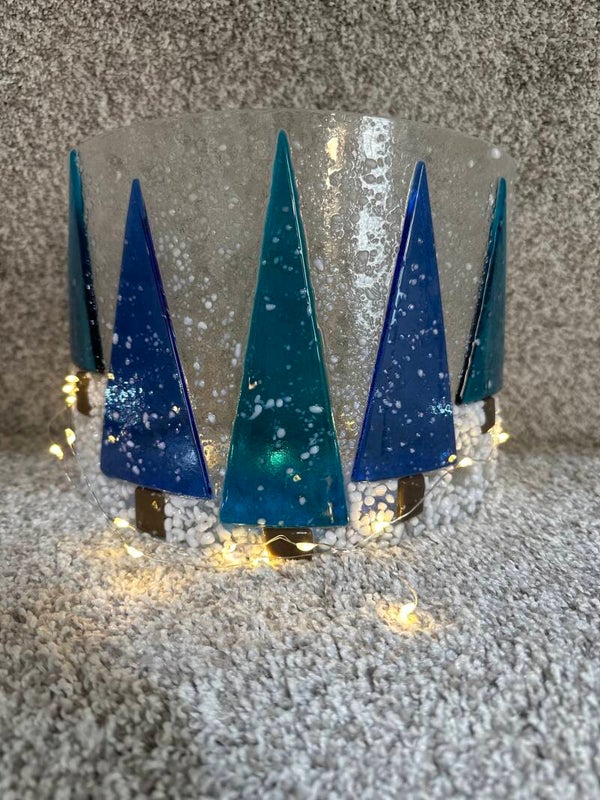 Curved Blue Tree Panel