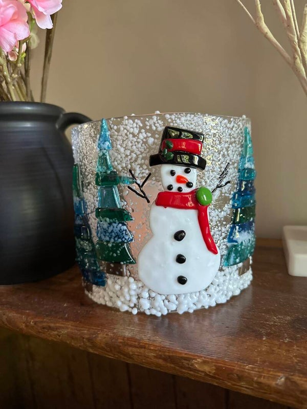 Curved Snowman and Tree Panel
