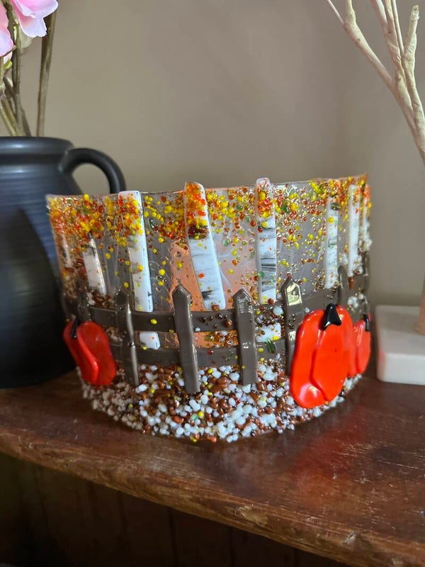 Birch Tree and Pumpkins Panel