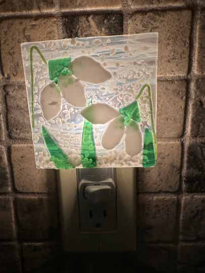 White Snowdrop Flower Nightlight