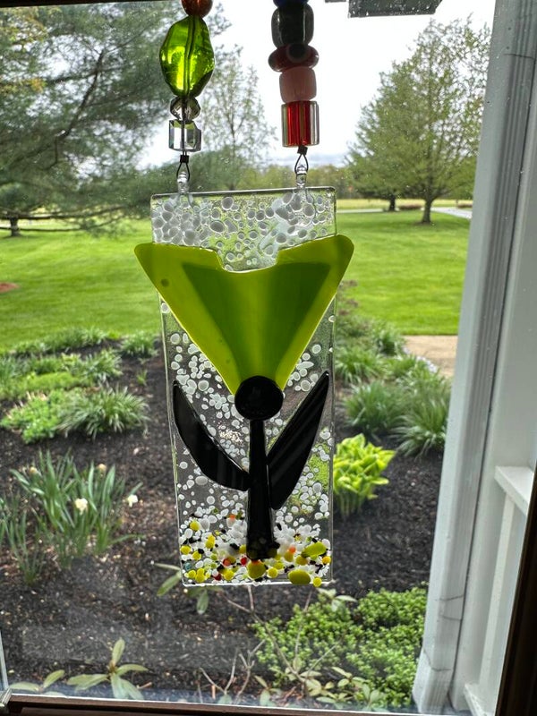 Green flower sun catcher