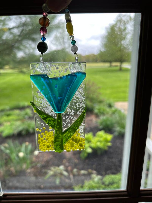 Light blue flower suncatcher