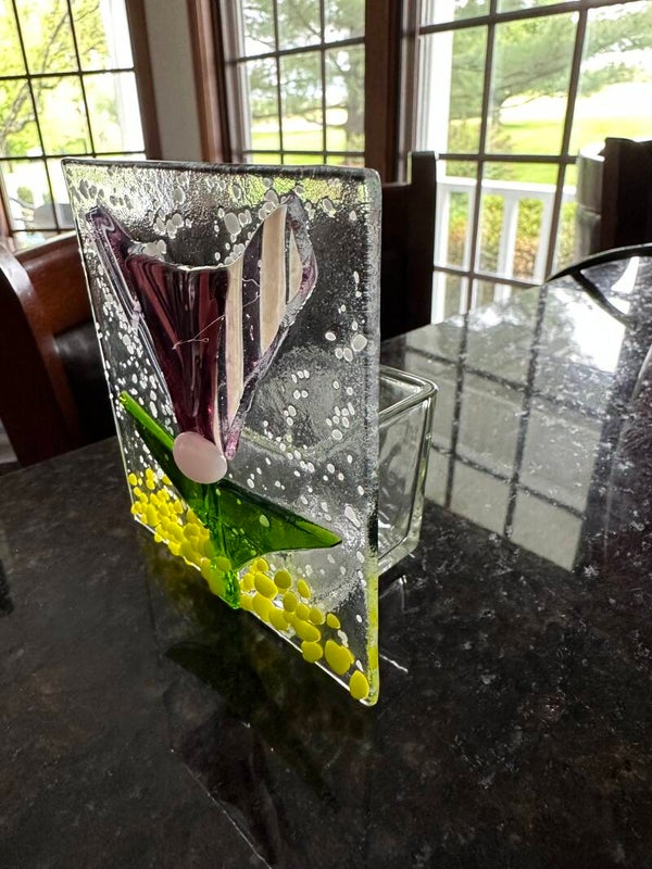 Lavender flowers candleholder