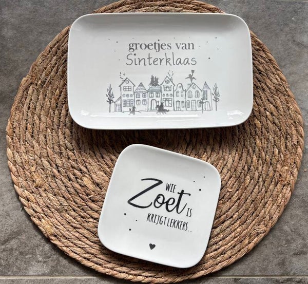 Set - serveerschaaltje + 3 bordjes