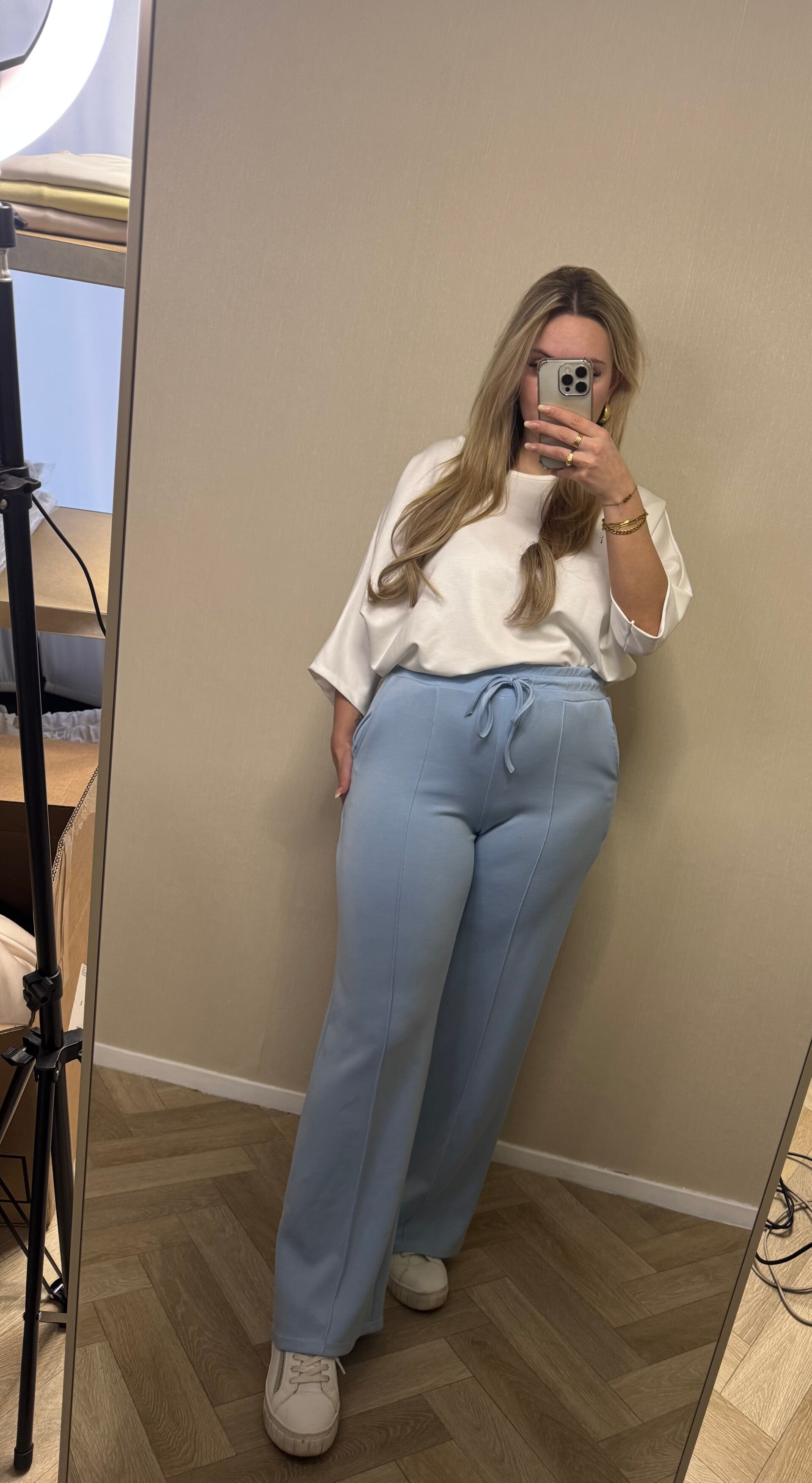 Straight leg jogger blauw