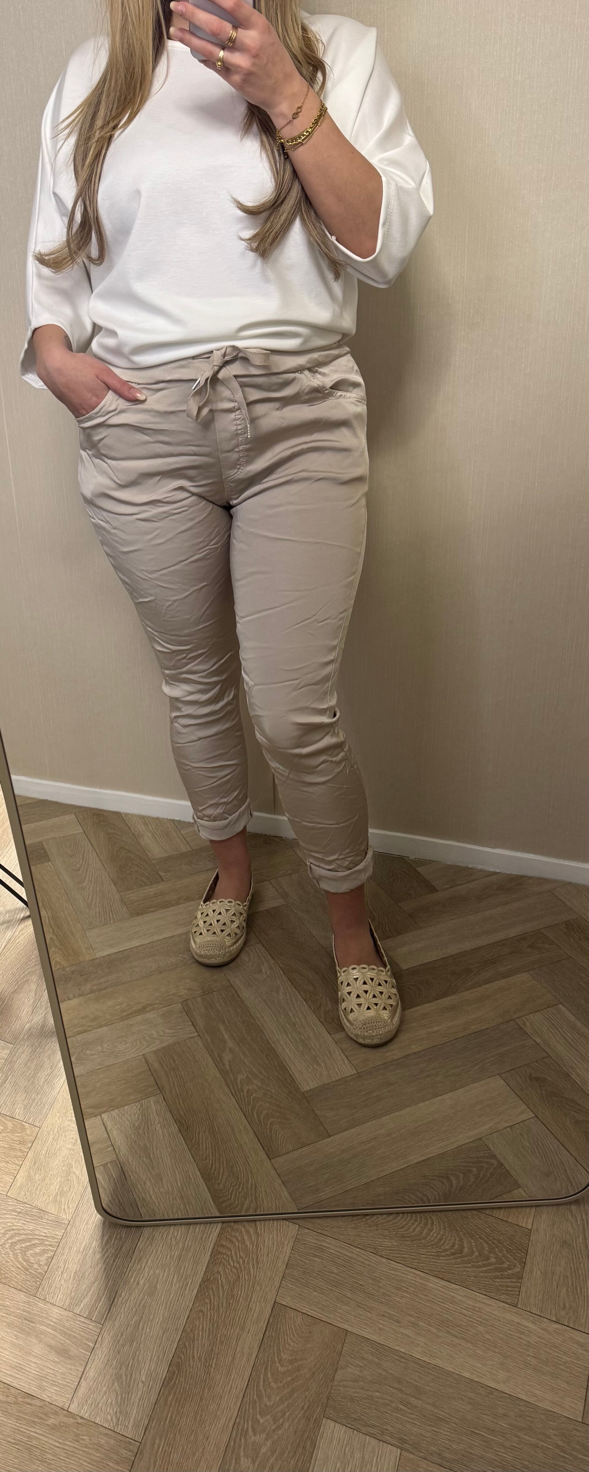 Broek Shiny beige